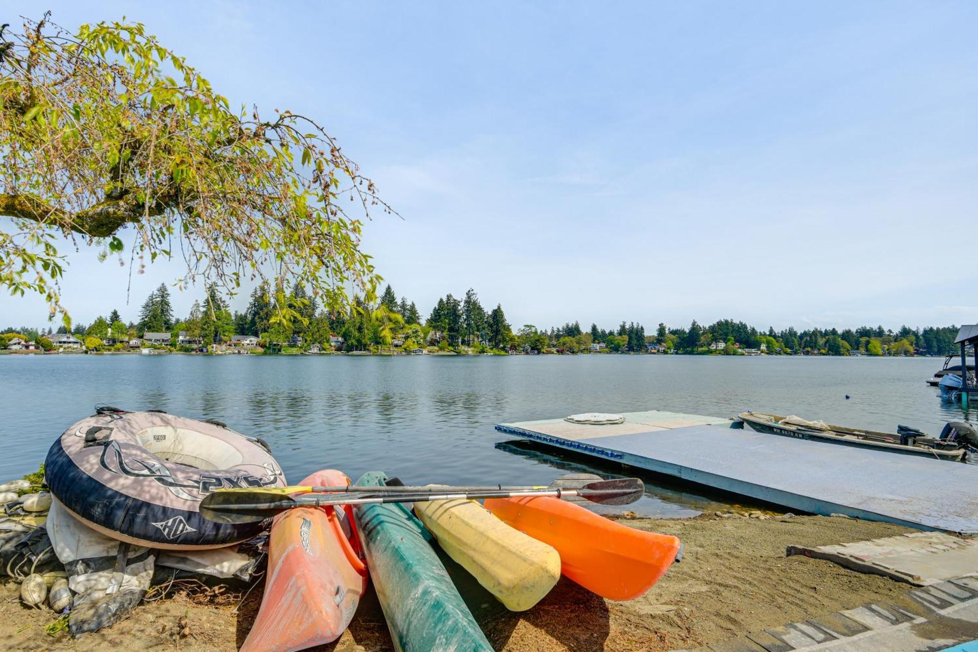 Tacoma Home On Steilacoom Lake With Dock! Kültér fotó